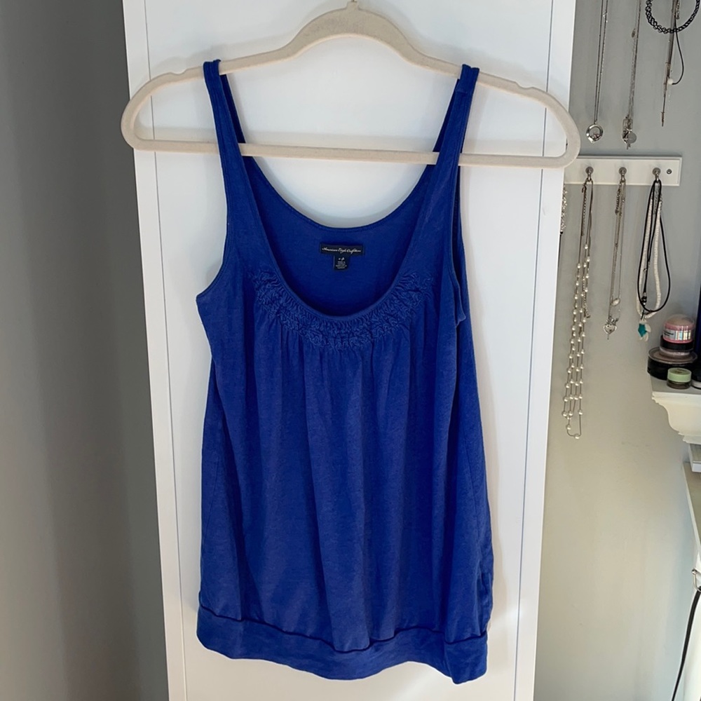 Dark blue pretty tank top/blouse. Size small from American eagle